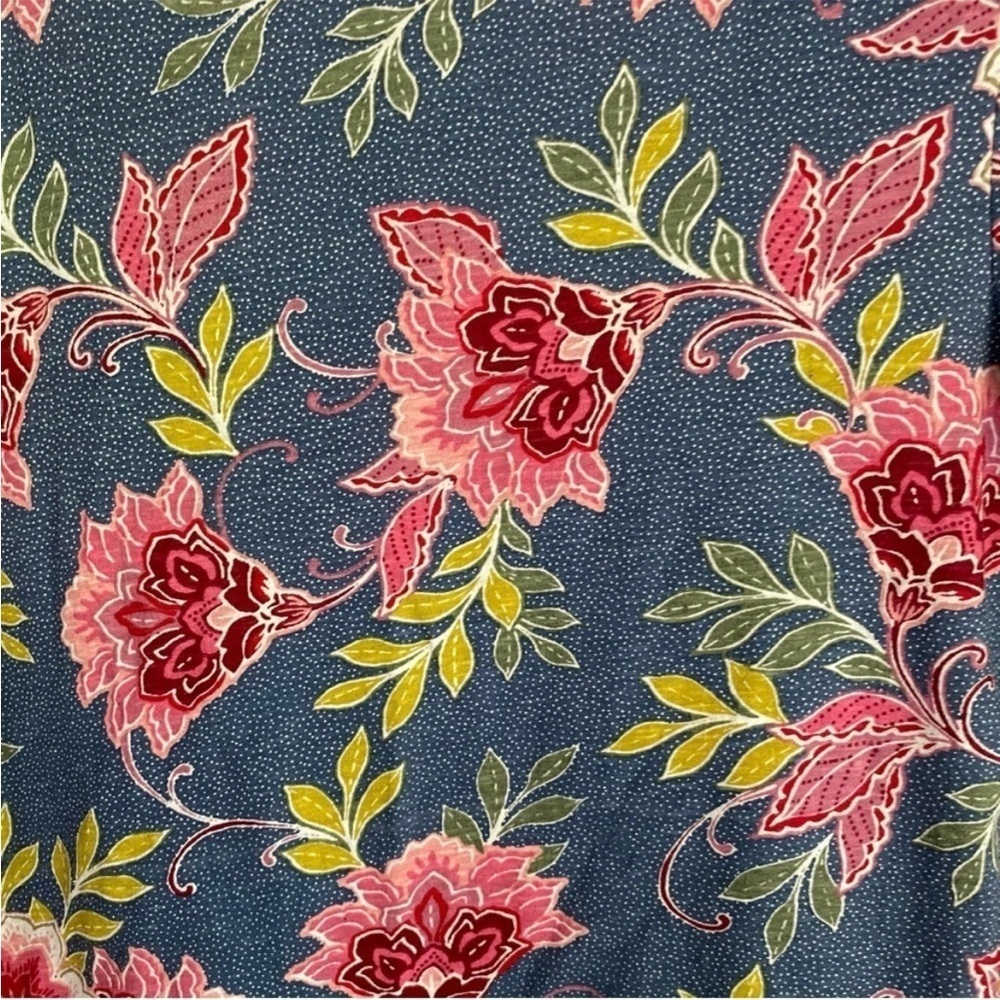 Loft Floral Denim Style Blouse - Picture 4 of 5
